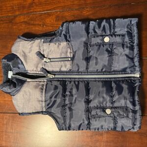 Little Lad Toddler Boys‎ Puffer Vest Size 3T Gray Blue Sleeveless Winter